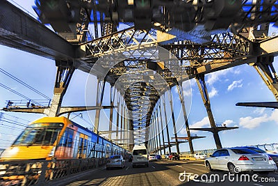 HWY Sy Harbour Bridge Train Editorial Stock Photo