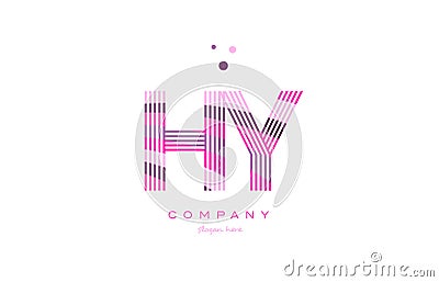 hy h y alphabet letter logo pink purple line icon template vector Vector Illustration