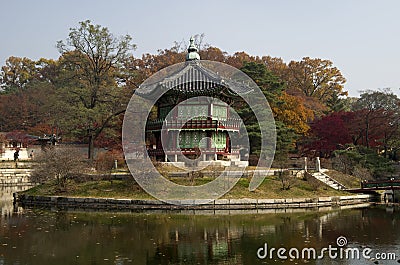 Hyangwonjeong at Gyeongbokgung Palace Seoul Korea Stock Photo