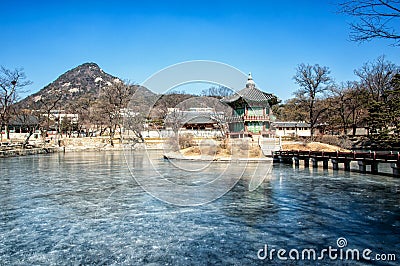 Hyangwonjeong Pavilion Stock Photo