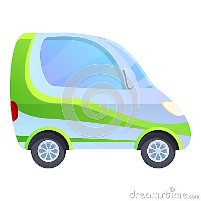 Hybrid car with accumulator icon, cartoon style Vector Illustration