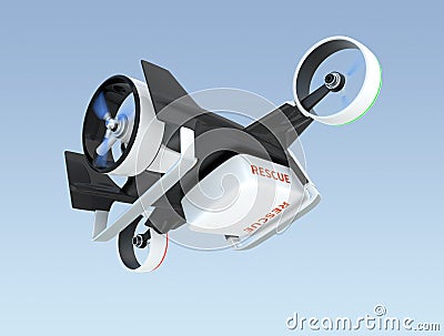 Hybrid drone flying in the sky Stock Photo