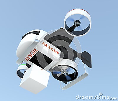 Hybrid drone flying in the sky Stock Photo