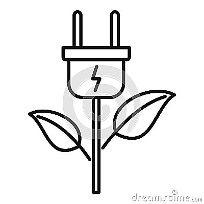 Hybrid energy plant icon, outline style Vector Illustration