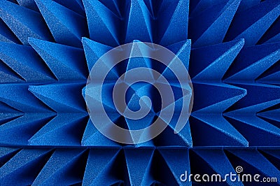 Hybrid pyramidal RF absorbers close up Stock Photo