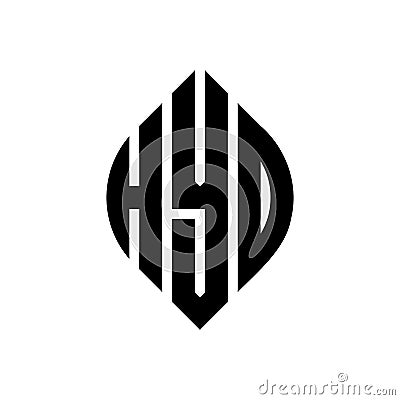 HYD circle letter logo design with circle and ellipse shape. HYD ellipse letters with typographic style. The three initials form a Vector Illustration