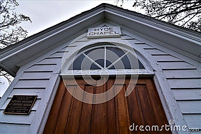 Hyde chapel historic entrance doors in wisconsin Editorial Stock Photo