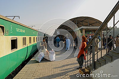 Hyderabad Sindh, Asia Pakistan - 25 December 2020 : Railway station of Hyderabad Pakistan Editorial Stock Photo