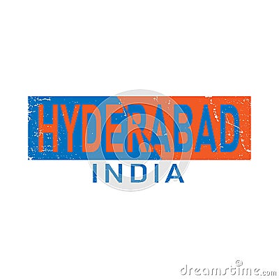 hyderabad, text design. Vector calligraphy. Typography poster. Usable as background. Vector Illustration