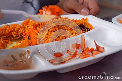 Hyderabadi Biryani . Chicken briyani is famous all over india. Stock Photo