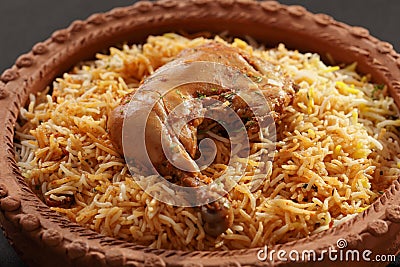 Hyderabadi Chicken Biryani Stock Photo