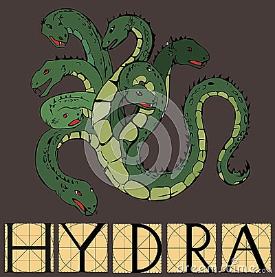 Hydra with title Stock Photo