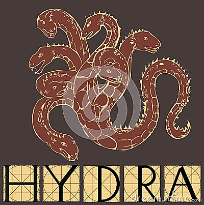 Hydra with title Stock Photo