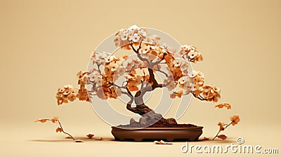 Hydrangea Bonsai Tree In 3d - High-quality Hd Desktop Wallpaper Stock Photo