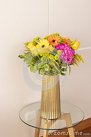 Flower arrangement in a nice living room Stock Photo