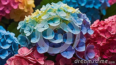 hydrangea flower colorful close up blossom card beauty temperate Stock Photo