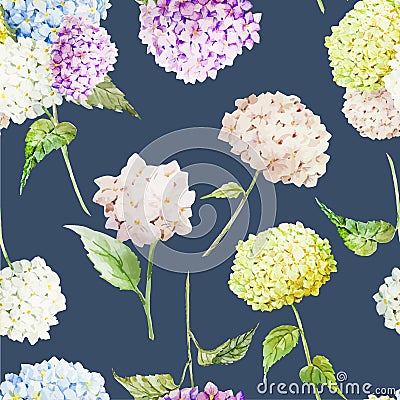 Hydrangea pattern Vector Illustration