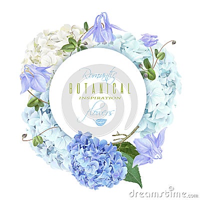 Hydrangea round blue Vector Illustration