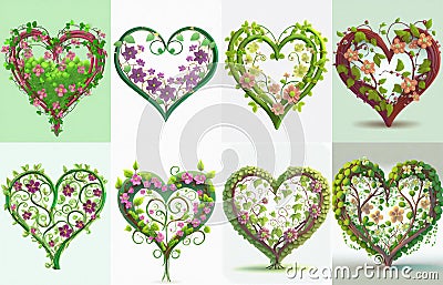 a hydrangea vines colorful floral heart spring mothers day fresh beautiful holiday hearts blossom wedding holidays flower garden Stock Photo