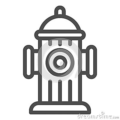 Hydrant line icon. Fireplug or street water pipe outline style pictogram on white background. Firefighting signs for Vector Illustration