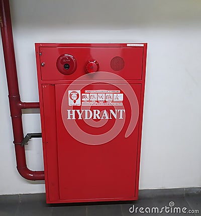 Hydrants and building alarms Editorial Stock Photo