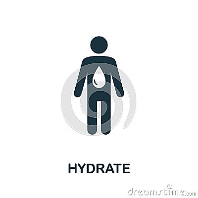 Hydrate icon. Simple creative element. Filled monochrome Hydrate icon for templates, infographics and banners Vector Illustration