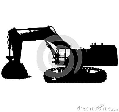 Hydraulic crawler excavator Cat 6015B with large loading shovel. Large construction machine backhoe loader, excavator. Isolated re Stock Photo