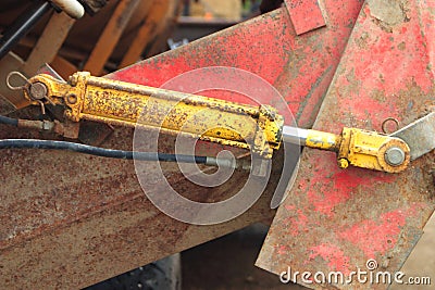 Hydraulic Cylinder Stock Photo