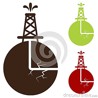 Hydraulic Fracturing Icon Vector Illustration