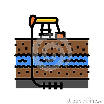 hydraulic fracturing oil industry color icon vector illustration Cartoon Illustration