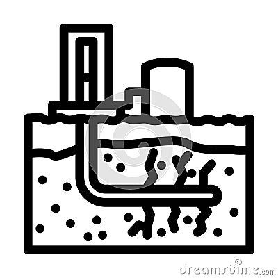 hydraulic fracturing petroleum engineer line icon vector illustration Cartoon Illustration