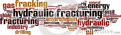 Hydraulic Fracturing word cloud Vector Illustration