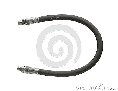 Hydraulic hose with fittings Stock Photo