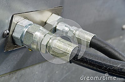 Hydraulic Hoses Stock Photo