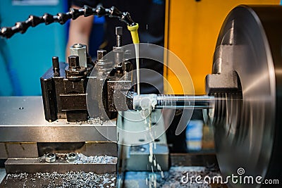 Hydraulic lathe machinery Stock Photo