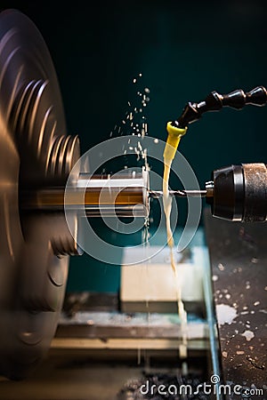 Hydraulic lathe machinery Stock Photo