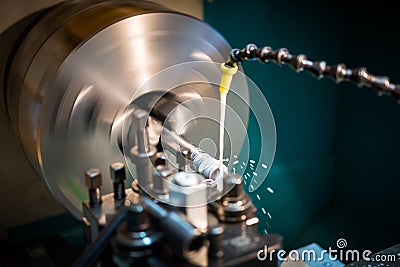 Hydraulic lathe machinery Stock Photo