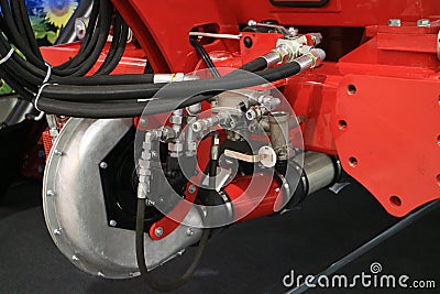 Hydraulic motor of the sprayer compressor Stock Photo