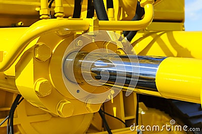 Hydraulic piston system Stock Photo