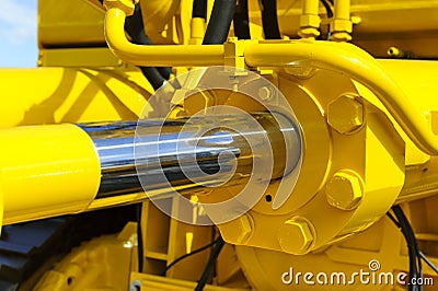 Hydraulic piston system Stock Photo