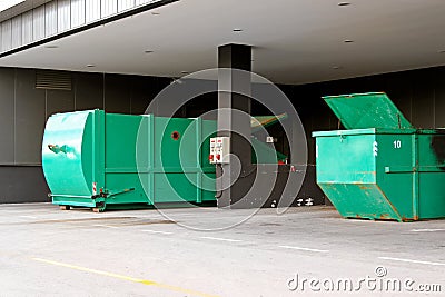 Hydraulic press container Stock Photo