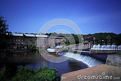 Hydro Dam at Abandoned Cotton Gin Stock Photo