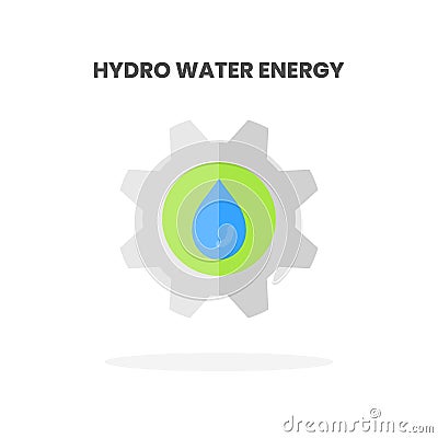 Hydro Water Energy icon flat. Vector Illustration