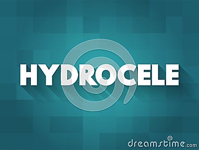 Hydrocele is a type of swelling in the scrotum that occurs when fluid collects in the thin sheath surrounding a testicle, text Stock Photo