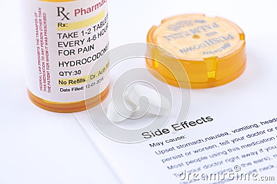 Hydrocodone Side Effects Stock Photo