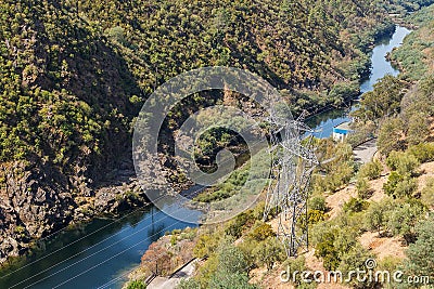 Hydroelectric dam of Castelo de Bode. Portugal Stock Photo