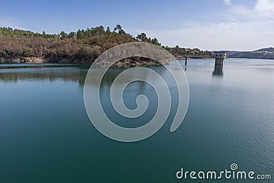 Hydroelectric dam of Castelo de Bode. Portugal Stock Photo