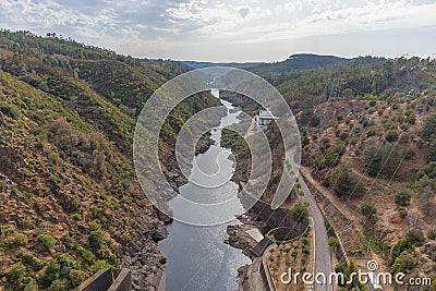 Hydroelectric dam of Castelo de Bode. Portugal Stock Photo