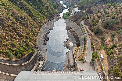 Hydroelectric dam of Castelo de Bode. Portugal Stock Photo