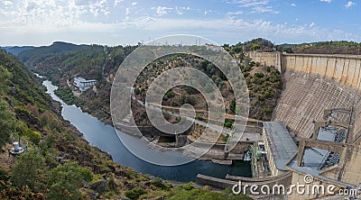 Hydroelectric dam of Castelo de Bode. Portugal Stock Photo